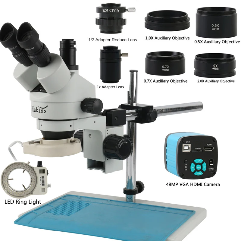 48MP 4K HDMI USB Video C Mount - Stereo Trinocular Microscope Pcb ulasan dan harga