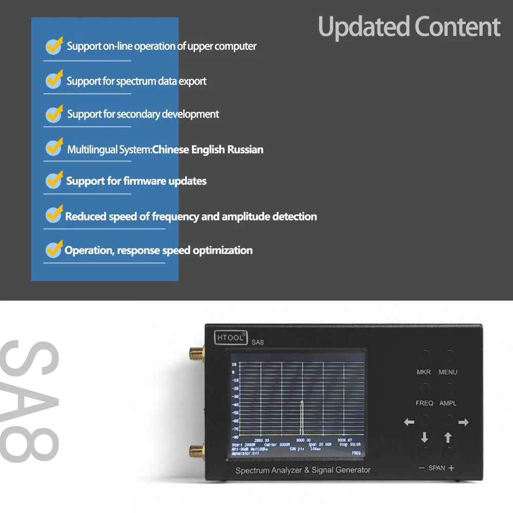 HTOOL SA8 Spectrum Analyzer 35 - Signal Generator Spectrum Analyzer ulasan dan harga